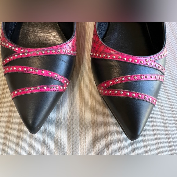 YSL Size 36 black and Pink Python Flats - Picture 2 of 4